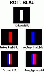 Rot/Blau bei dunklem Hintergrund