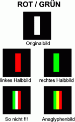 Rot/Grün bei dunklem Hintergrund